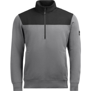 FHB ROB Zip-Sweatshirt grau-schwarz Gr. L