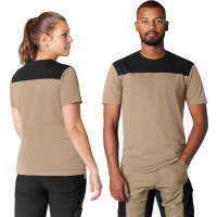 FHB Arbeits T-Shirt KNUT beige-schwarz