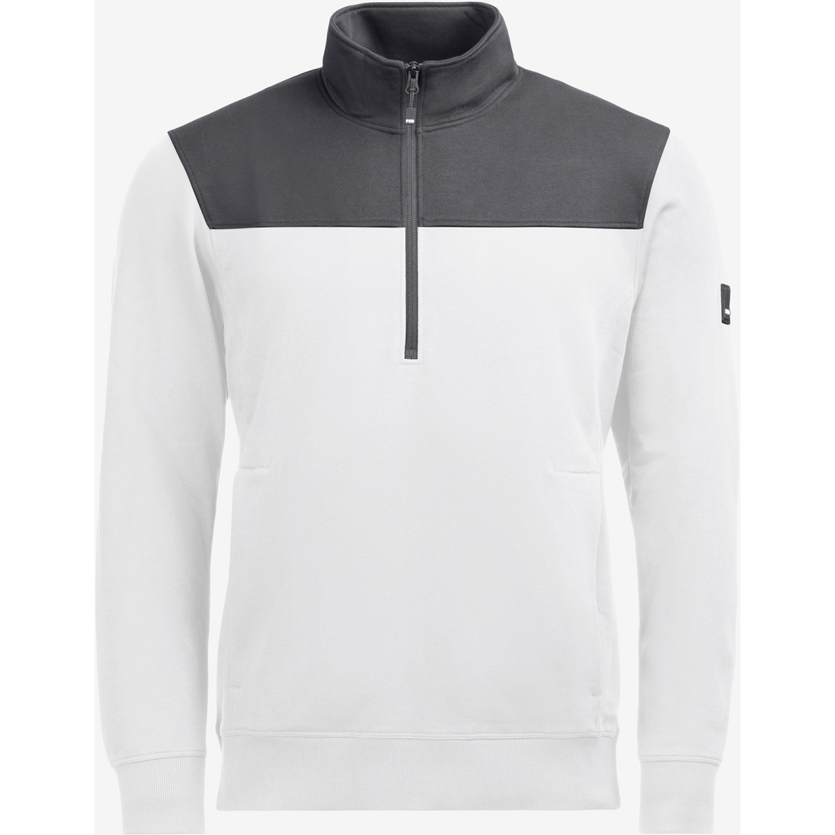 FHB ROB Zip-Sweatshirt weiß-anthrazit