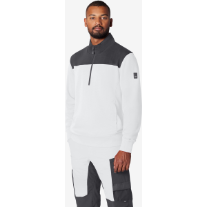 FHB ROB Zip-Sweatshirt weiß-anthrazit