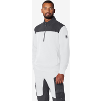 FHB ROB Zip-Sweatshirt weiß-anthrazit