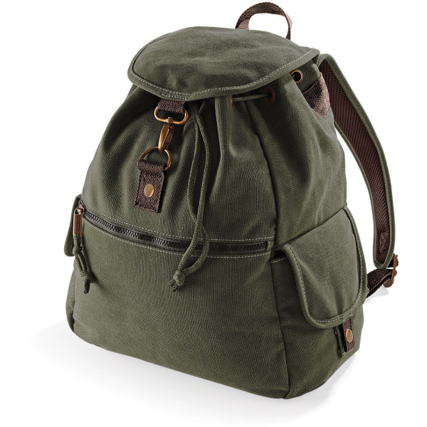 Vintage Canvas Segeltuch Rucksack olive 18L