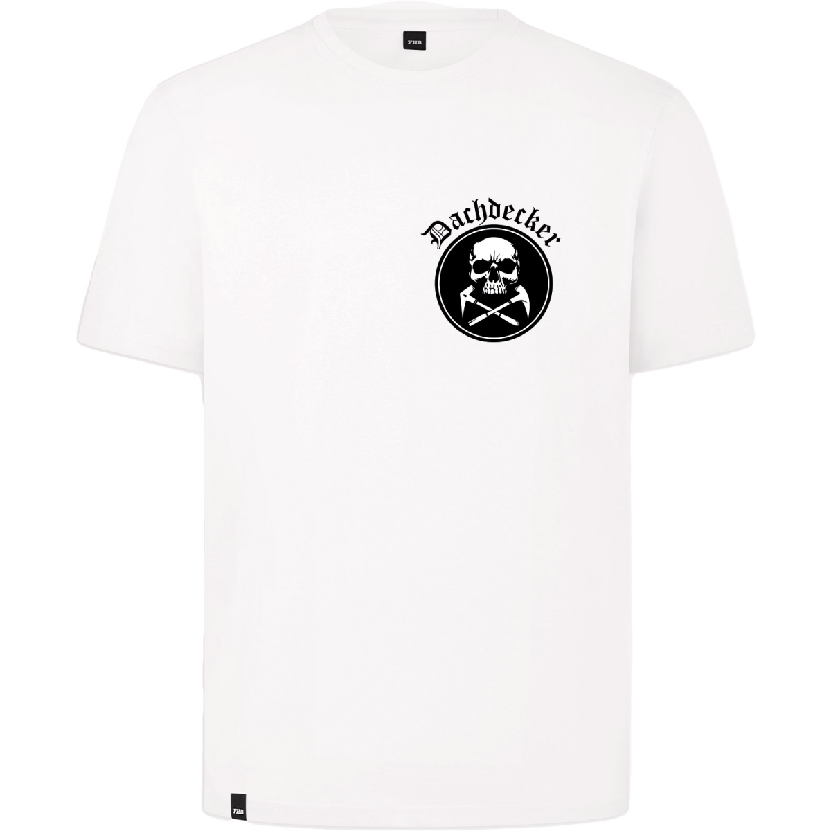 Dachdecker Totenkopf T-Shirt weiß