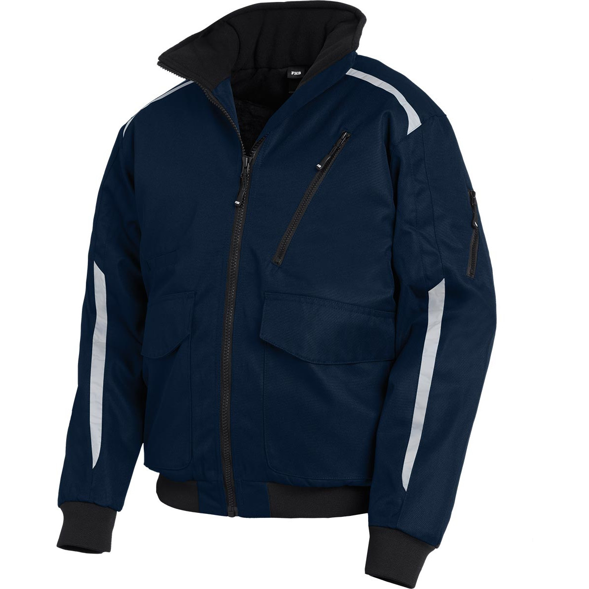 Navy Blau herren Winter mantel mit reflektoren Arbeit Bomber Jacke  Reflektierende Jacke