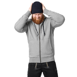 BENNO Sweater-Jacke mit Kapuze grau