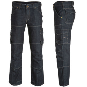 FHB WILHELM Stretch-Jeans Arbeitshose, schwarzblau, Gr. 110