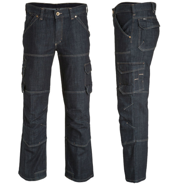 FHB WILHELM Stretch-Jeans Arbeitshose, schwarzblau, Gr. 114