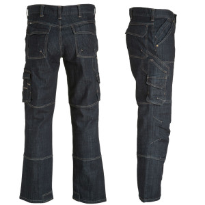 FHB WILHELM Stretch-Jeans Arbeitshose, schwarzblau, Gr. 24