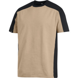 FHB MARC T-Shirt, zweifarbig, beige-schwarz, Gr. L