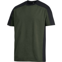 FHB MARC T-Shirt, zweifarbig, oliv-schwarz, Gr. L