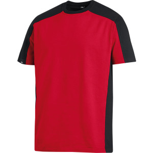 FHB MARC T-Shirt, zweifarbig, rot-schwarz, Gr. M