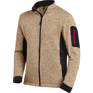 FHB CHRISTOPH Strick-Fleece-Jacke beige-schwarz