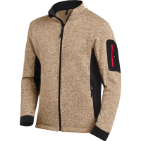 FHB CHRISTOPH Strick-Fleece-Jacke beige-schwarz