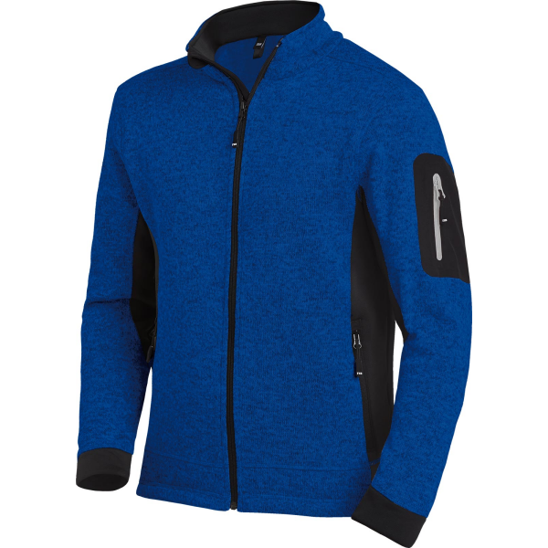 FHB CHRISTOPH Strick-Fleece-Jacke royalblau-schwarz