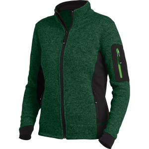 FHB Strick-Fleece-Jacke Damen MARIEKE grün-schwarz