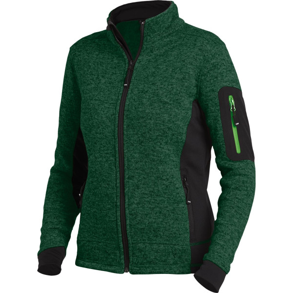 FHB MARIEKE Strick-Fleece-Jacke Damen grün-schwarz Gr. XS