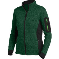 FHB MARIEKE Strick-Fleece-Jacke Damen grün-schwarz Gr. 3XL