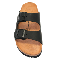 2 Riemen Soft LEDER-Sandalen schwarz