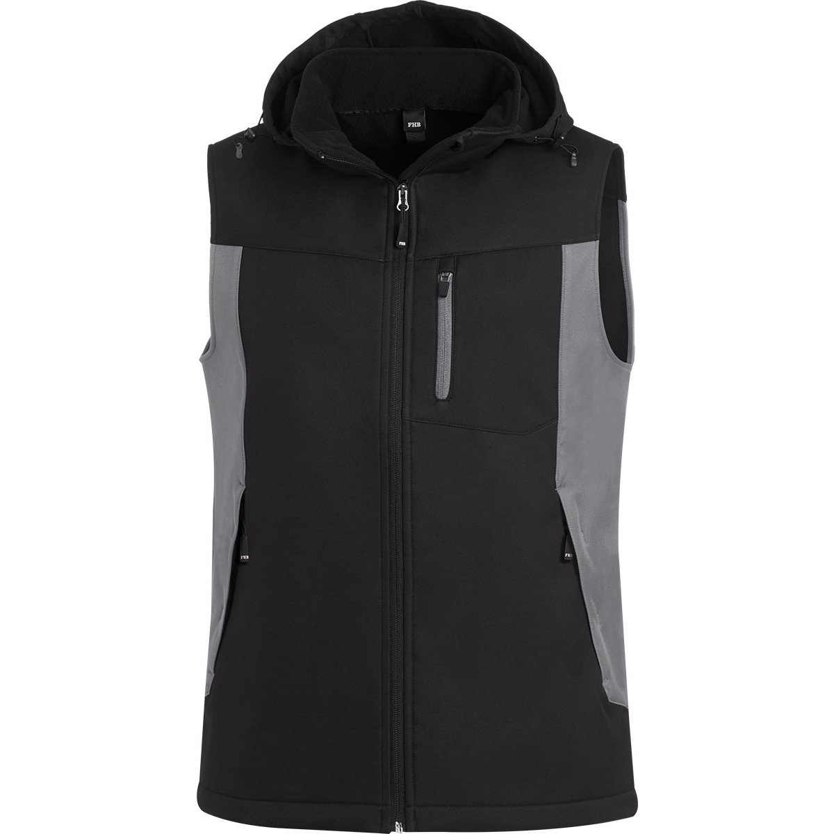 FHB Softshell Arbeits-Weste grau-schwarz