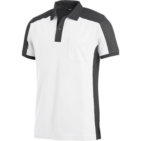 KONRAD Polo-Shirt weiß-anthrazit 4XL