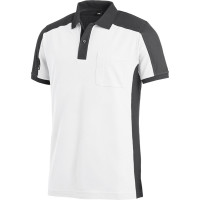 KONRAD Polo-Shirt weiß-anthrazit 4XL