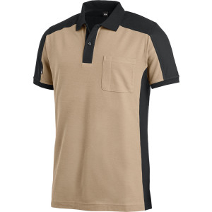 FHB KONRAD Polo-Shirt, beige-schwarz, Gr. 5XL