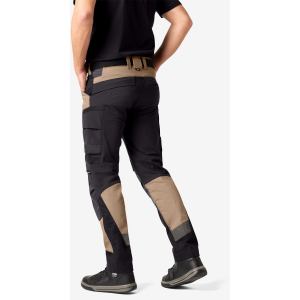 FHB LEO Stretch-Arbeitshose beige-schwarz