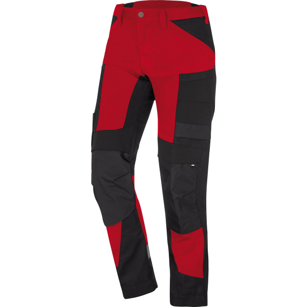 FHB LEO Stretch-Arbeitshose rot-schwarz