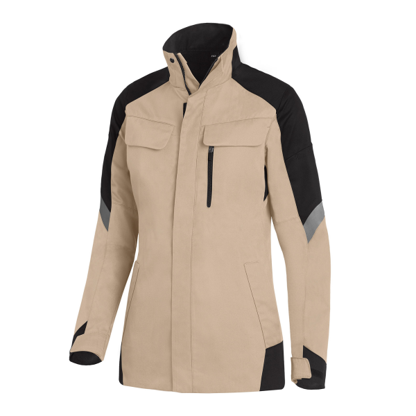 FHB ANDREA Arbeitsjacke Damen beige-schwarz