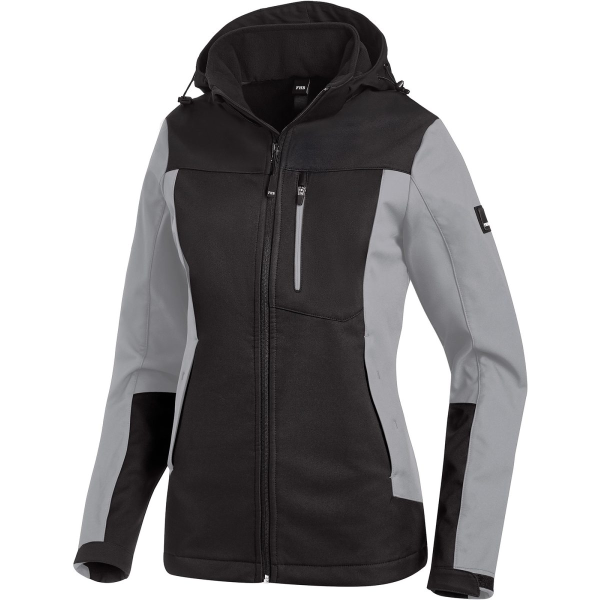 FHB JULIA Softshell-Jacke Damen grau-schwarz