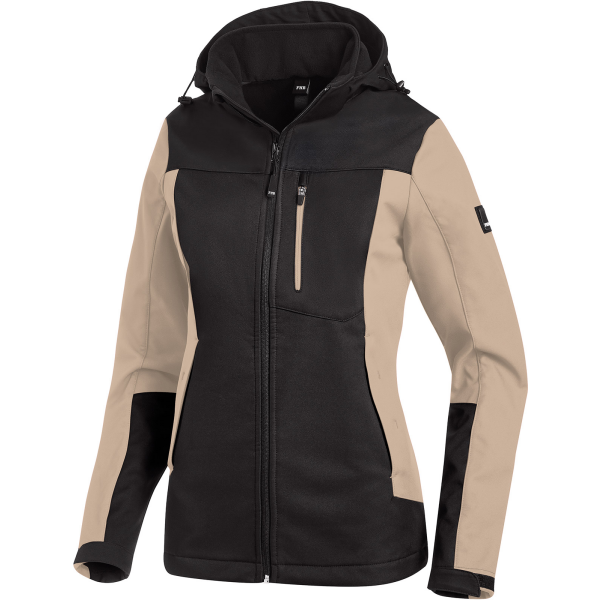 FHB JULIA Softshell-Jacke Damen beige-schwarz