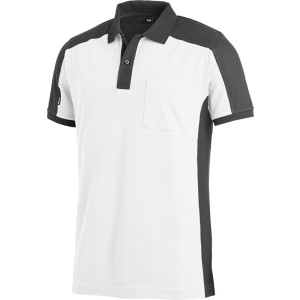 FHB KONRAD Polo-Shirt, weiß-anthrazit, Gr. 2XL