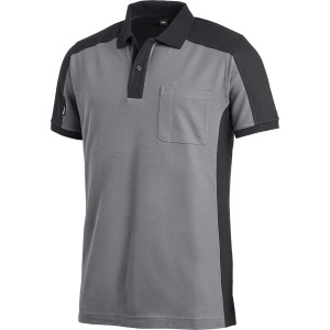 FHB KONRAD Polo-Shirt, grau-schwarz, Gr. L