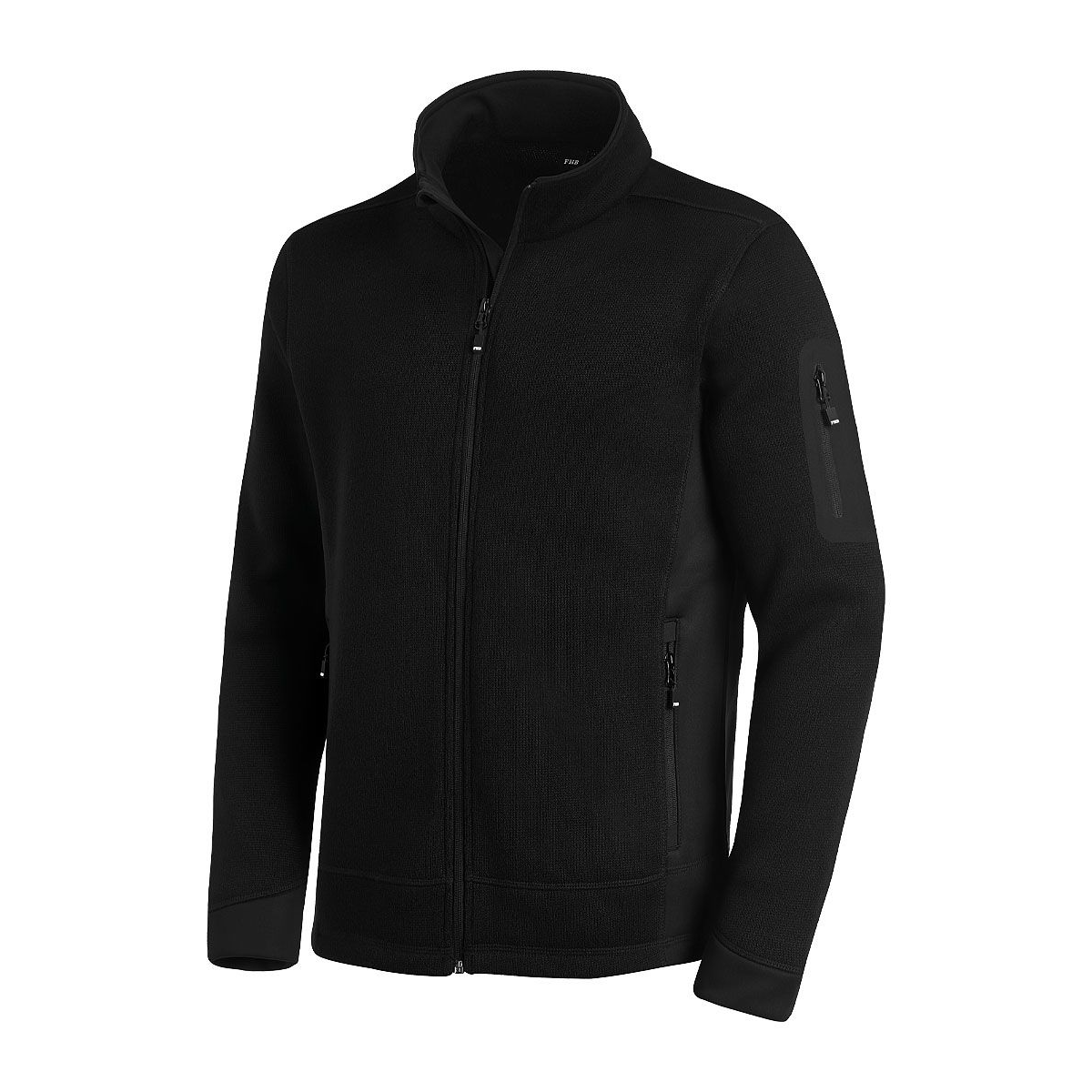 FHB CHRISTOPH Strick-Fleece-Jacke schwarz