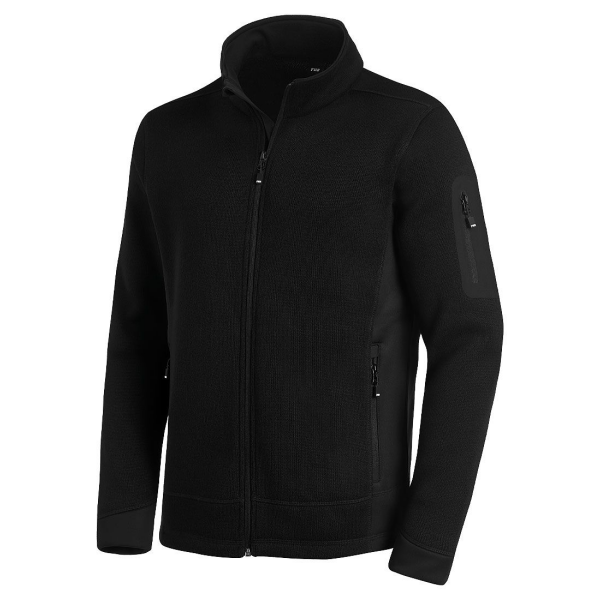 FHB CHRISTOPH Strick-Fleece-Jacke schwarz