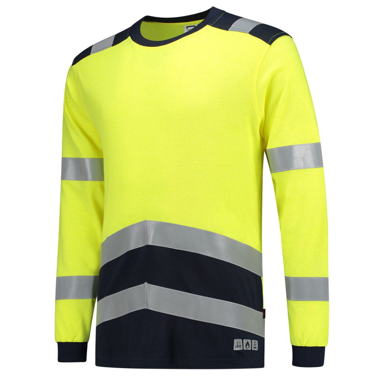 - Multinorm € 81,20 T-Shirt Warnschutz marine gelb Arbeitsklamotten.d, langarm